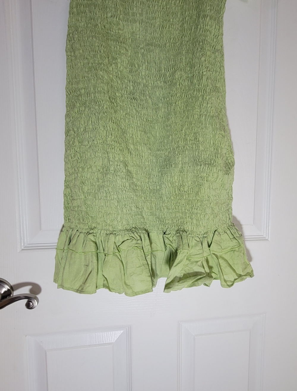 Faithfull the Brand Light Green Smocked Puff Sleeve Dress Size 8 Women. - Picture 7 of 8